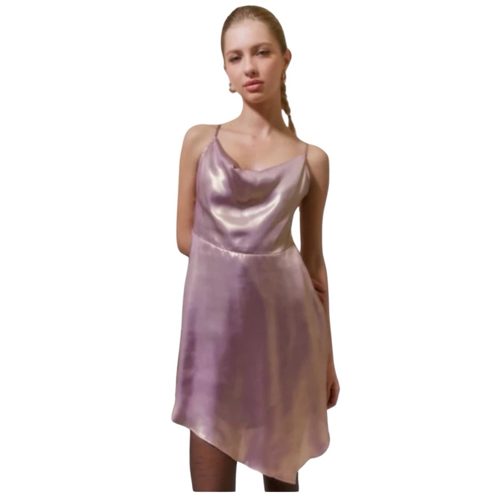 Urban Outfitters Metallic purple spaghetti strap mini dress